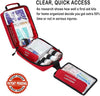 400 Piece Large First Aid Kit Premium Emergency Kits for Home, Office, Car, Outdoor, Hiking, Travel, Camping, Survival Medical First Aid Bag, Red