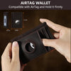 Holder for Airtag Wallet Genuine Leahter Slim Minimalist Card Holder Compatible with Airtag