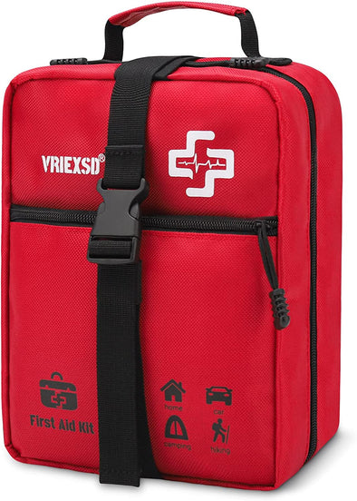 400 Piece Large First Aid Kit Premium Emergency Kits for Home, Office, Car, Outdoor, Hiking, Travel, Camping, Survival Medical First Aid Bag, Red