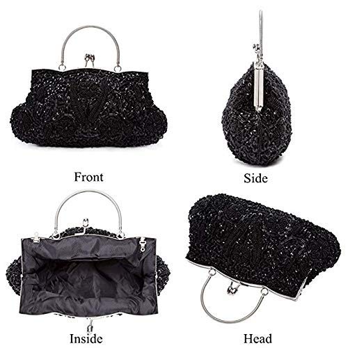 Simcat Beaded Flower Evening Bag Sequin Design Clutch Bag