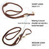 Guiding Star Multi Function 8ft Leather Hands Free Dog Leash for Small, Medium and Large Dogs