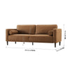 HIFIT Sofa Couches, 79” Mid-Century Modern Couch, Breathable Faux Leather Couch with Upholstered Cushions/Pillows, 3-Seat Sofas & Couches, for Living Room Apartment Office, Brown