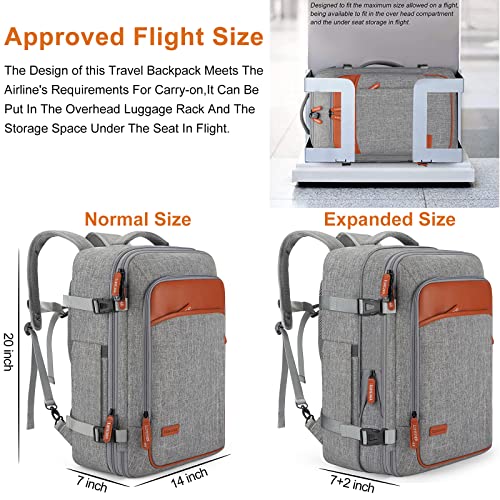 Lumesner 40L Flight Approved Expandable Travel Backpack With 4 Packing Cubes for Men & Women