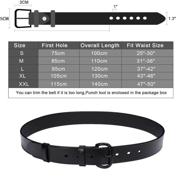 Women Leather Belt for Jeans Pants Dresses Black Ladies Waist Belt with Pin Buckle