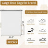 20 Pack Shoe Bags for Travel, 15.7" X 11.8" Clear Travel Shoe Bags for Packing, Large Waterproof Portable Drawstring Travel Shoe Storage Bag Travel Essentials Women for and Men