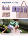 Large Tote Bag for Women, Travel Shoulder Bag Top Handle Handbag with Yoga Mat Buckle for Gym, Work, Travel