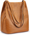 Women Soft Genuine Leather Totes Shoulder Bag Purses and Handbags with Top Magnetic Snap Closure