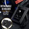 Tactical ID Card Holder Hook & Loop Patch Badge Holder Neck Lanyard Key Ring and Credit Card Organizer (Black)