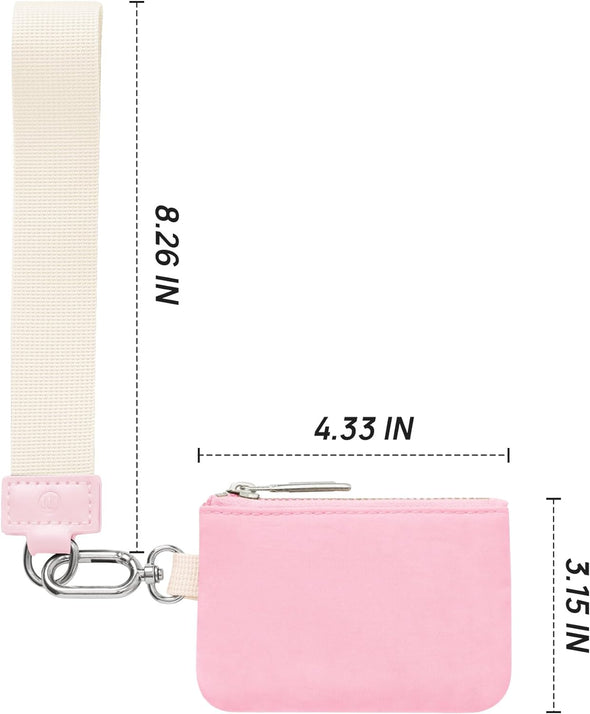 Mini Zip around Wristlet Keychain Wallet for Women Dual Pouch Wristlet Portable Wallet Coin Purse Mini Women Coin Pocket