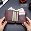 Large Capacity Genuine Leather Bifold Wallet/Credit Card Holder for Men with 15 Card Slots QB-027