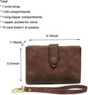 Women'S Small Bifold Leather Wallet Rfid Blocking Ladies Wristlet with Card Holder Id Window Coin Purse