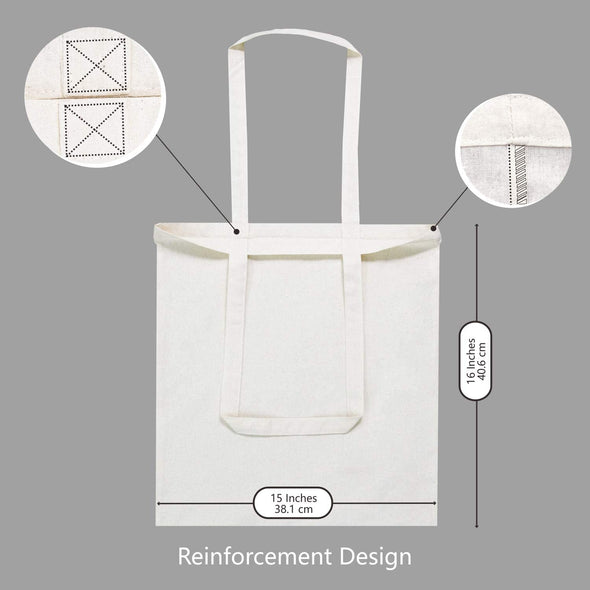 5 | 12 | 24 | 48 | 192 Pack Economical Cotton Tote Bag, Lightweight Medium Reusable Grocery Shopping Cloth Bags, Suitable for DIY, Advertising, Promotion, Gift, Activity (5-Pack)