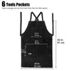 QeeLink Cowhide Welding Work Apron with 6 Tool Pockets, 24" x 36", Adjustable M-XXXL