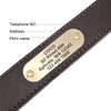 Didog Personalized Genuine Leather Dog Collars with Engraved Nameplate for Medium Large Dogs, M-Brown