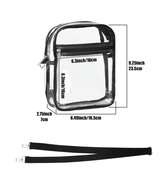 MoKo Adjustable Clear Crossbody Bag for Concerts & Sports Events