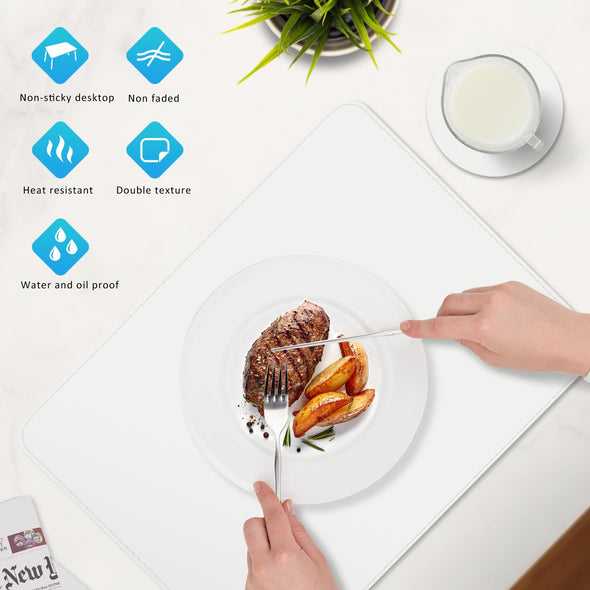 APLKER Vinyl Placemats Set of 6, Heat Resistant Waterproof Faux Leather Place Mats & Coasters