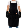 eletecpro Cowhide Welding Apron & Gloves, Heavy Duty Heat Resistant, 42 Inch 6 Pockets