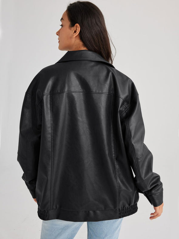 Trendy Queen Womens Leather Jackets, Faux Motorcycle Biker Coat