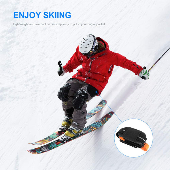 FIREOR Ski Carrier Strap, Ski Equipment Sling Straps Kit, Adjustable Cushioned Shoulder Cross Back Band