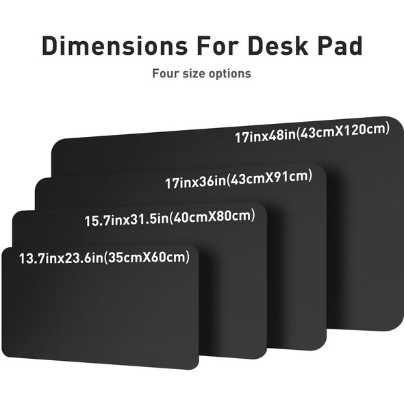 Aothia Non-Slip PU Leather Desk Pad Mouse Pad for Office and Home, Black, 31.5" x 15.7"