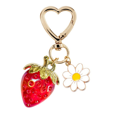 Agromusk Cute Strawberry Keychain, Heart Flower Daisy Bag Charms