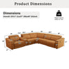 A Ainehome Sectional Sofa Couch for Living Room, Power Leather Recliner Sofa Set, Reclining Corner Sectional Sofa Set with Storage Console for Living Room（A-Ginger