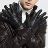 ZLUXURQ Leather Gloves for Men, Cashmere Lined Lambskin Touchsreen Gloves