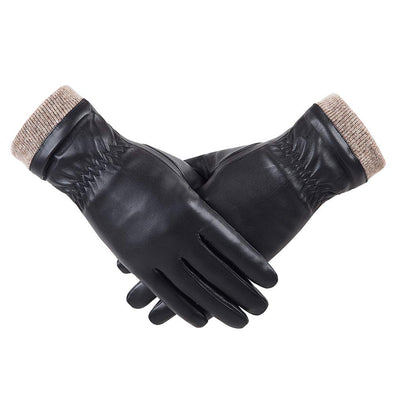 REDESS Winter Leather Gloves for Women, Wool Fleece Lined Touchscreen Gloves