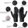 Harssidanzar Winter Leather Gloves for Men, Cashmere Lined Sheepskin Gloves for Driving