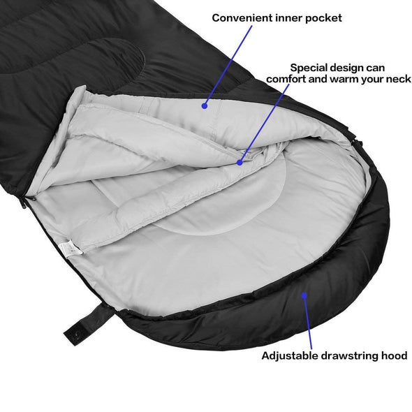 SOULOUT Warm Cold Weather Portable Waterproof Sleeping Bag with Compression Sack