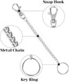 2Pcs Chain Belt Set, Wallet Chain, Pants Chain, Pocket Chain with Keyring for Pants Belt Jeans Wallets and Keys (16” & 20”)