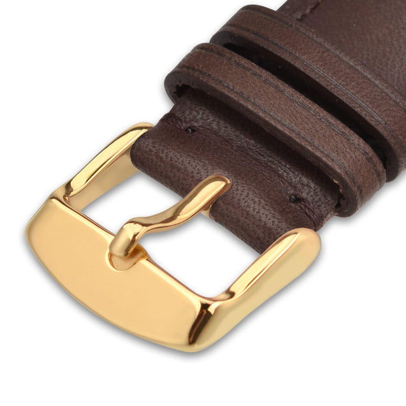 WOCCI Vintage Leather Watch Bands with Stainless Steel Golden Buckle