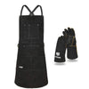 LeaSeek Leather Welding Apron, Heat Heavy Duty Work Apron with 6 Pockets & Gloves