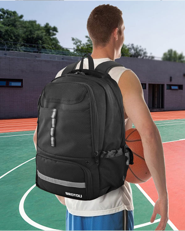 BROTOU Basketball Backpack with Shoes Compartment for Soccerball Basketball Volleyball