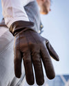 Harssidanzar Winter Leather Gloves for Men, Cashmere Lined Sheepskin Gloves for Driving