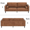 HIFIT Sofa Couches, 79” Mid-Century Modern Couch, Breathable Faux Leather Couch with Upholstered Cushions/Pillows, 3-Seat Sofas & Couches, for Living Room Apartment Office, Brown