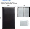 Leather Professional Business Card Book Holder Organizer, 240 Card Capacity PU Name Card Credit Cards Booklet (Black)