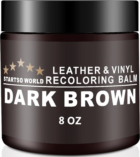 Leather Recoloring Balm, Dark Brown Leather Repair Kit for Furniture, Leather Dye, Leather Color Restorer for Couches, Leather Couch Paint | Repair, Restore Faded & Scratched Leather