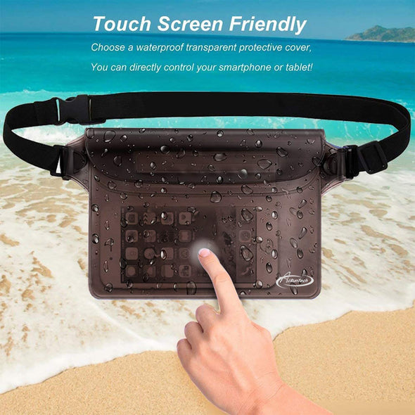 Waterproof Fanny Pack,Waterproof Pouch for Phone Passport Wallet Purse with Waist Strap,Floating Waterproof Bags for Travel Beach Swimming Kayaking Boating Pool Accessories