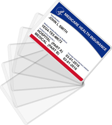 New Medicare Card Protector, 6 Pack Plastic Card Holder for Wallet Single 12 Mil Business Card Sleeve Waterproof Cards Plastic Protector for Credit Card Business Card Social Security Card