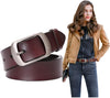 Fashion Womens Leather Belt, Soft Leather Waist Belt with Pin Buckle for Jeans Pants,Width 1.3"