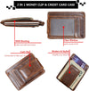 Money Clip RFID Front Pocket Wallet Men Leather Slim Minimalist Wallet