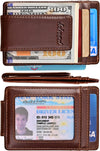 Money Clip, Front Pocket Wallet, Leather RFID Blocking Strong Magnet Thin Wallet