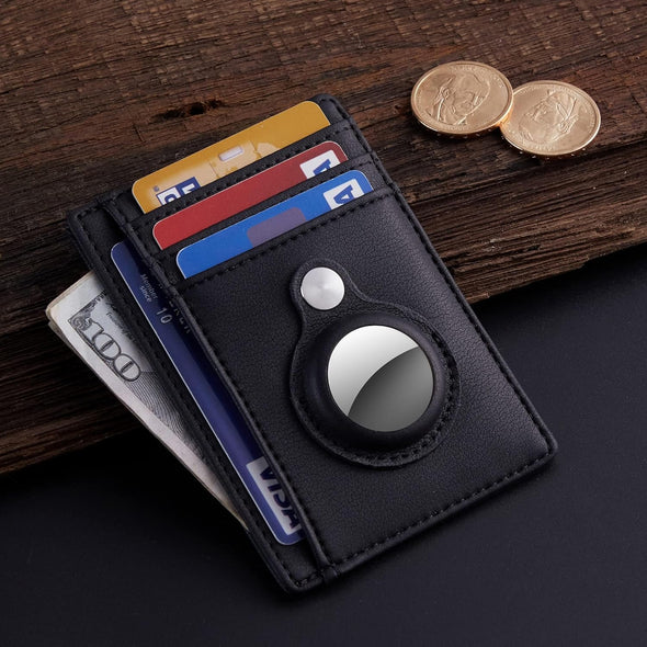 Slim Minimalist Front Pocket Air Tag Wallet, Mens Wallet with Airtag Holder