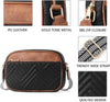 Quilted Crossbody Bags for Women Vegan Leather Purses Small Shoulder Handbags with Wide Strap