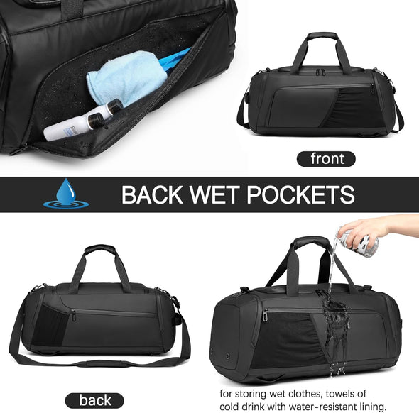 Gym Duffle Bag Waterproof Sports Duffel Bags Travel Weekender Bag for Men Women Overnight Bag with Shoes Compartment