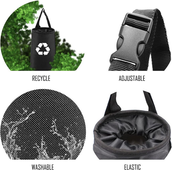 2 Pack Car Trash Bags Car Trash Can Washable Eco-Friendly Seat Back Hanging Car Trash Bag Car Garbage Bag for Car,Travelling,Outdoor