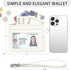 Credit Card Holder for Women Small Wallet RFID Leather Slim Wristlet Keychain Wallet with Zipper Pocket, ID Window (Beign)