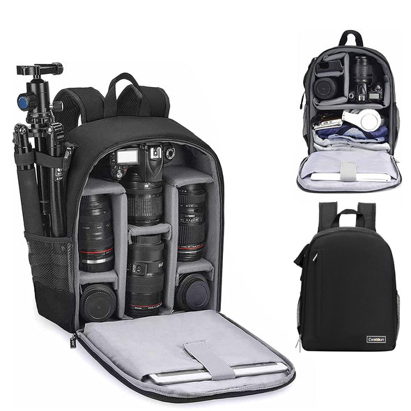 Cwatcun Waterproof Camera Backpack for DSLR, Mirrorless - for Sony, Canon, Nikon Camera and Lens Accessories