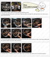 ChuLian New Rhinestones Leather Steering Wheel Cover for Women, Universal Fit 15 Inch Steering Wheel - Black